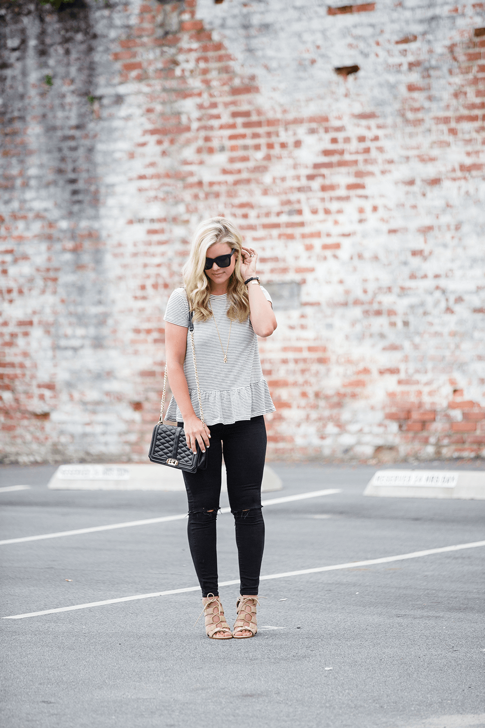 the southern style guide striped peplum top
