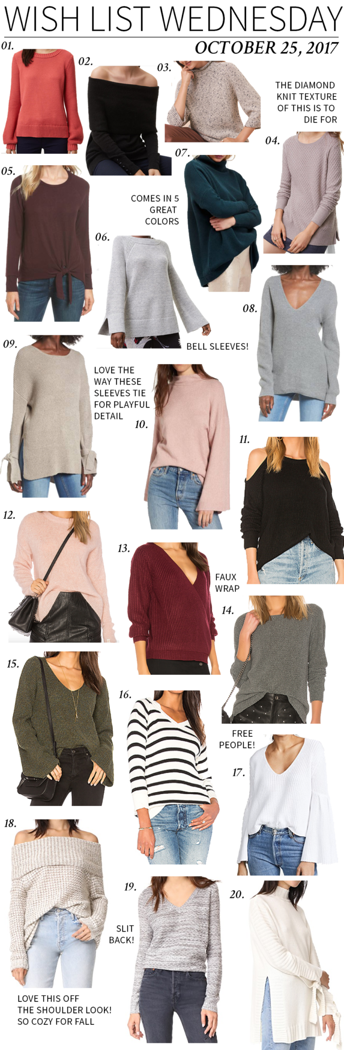 Wish List Wednesday, Fall, Sweaters, Tops