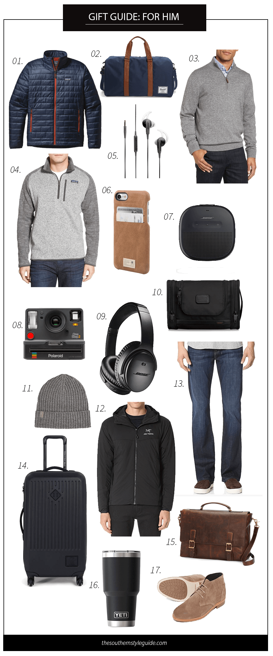 Gift Guide, For Him, Men, Christmas, Holiday