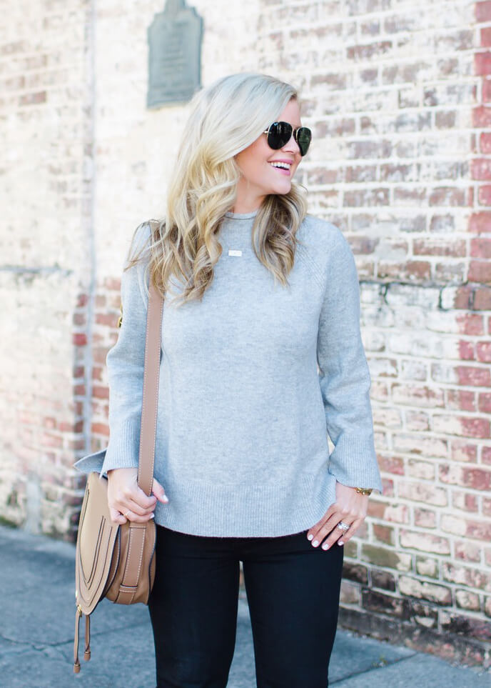 grey sweater outfit
