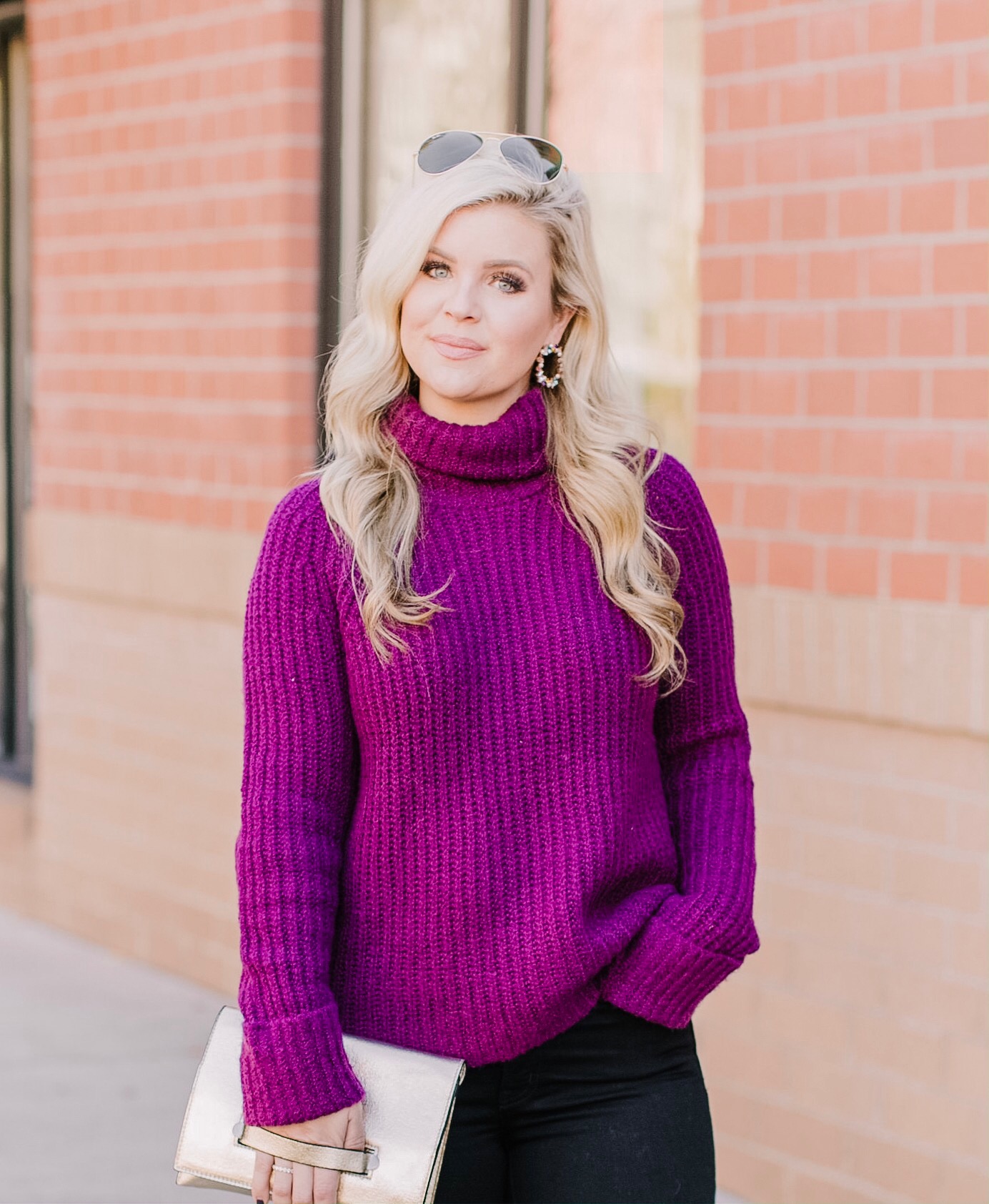 Purple Turtleneck Sweater - Cristin Cooper
