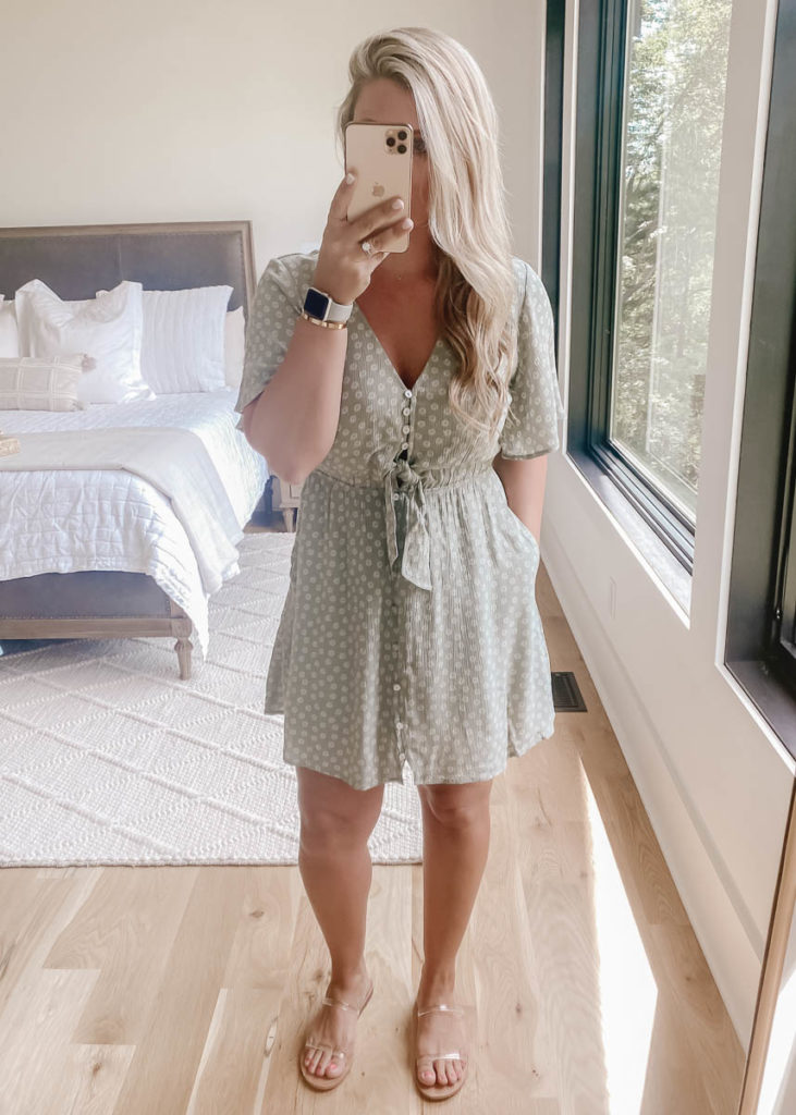 neutral button up dress from Amazon