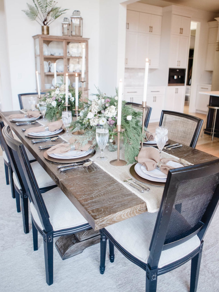 Neutral colored Thanksgiving Table